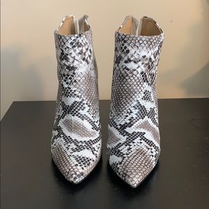 Snakeskin booties